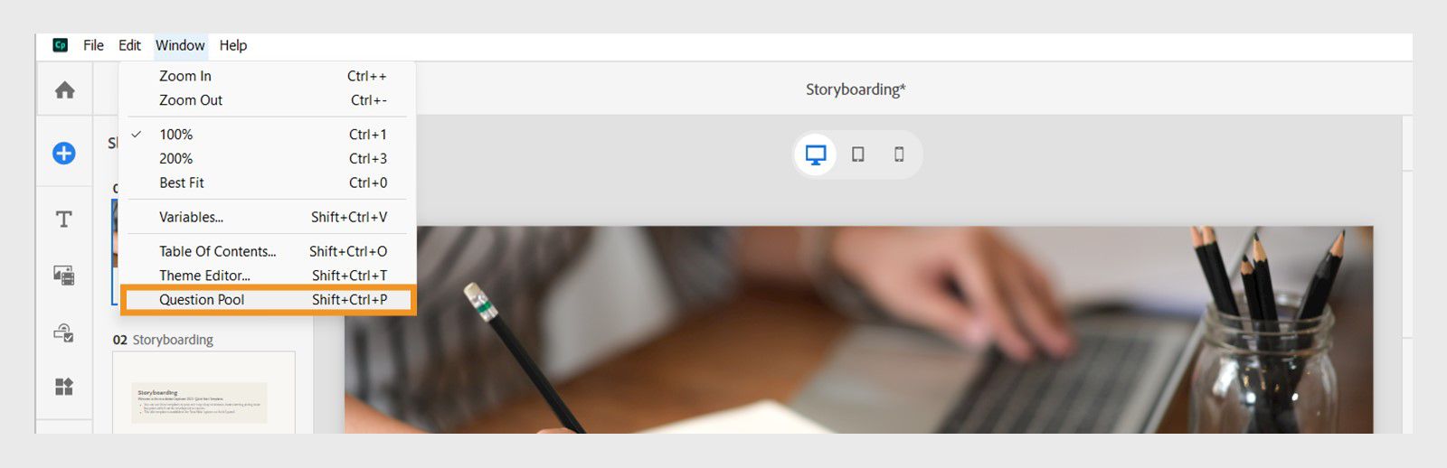 Add question pools and random question slides